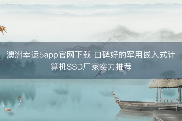 澳洲幸運5app官網(wǎng)下載 口碑好的軍用嵌入式計算機SSD廠家實力推薦