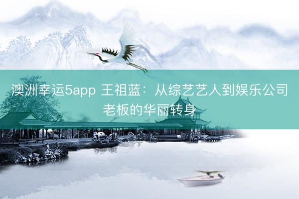 澳洲幸運(yùn)5app 王祖藍(lán):從綜藝藝人到娛樂(lè)公司老板的華麗轉(zhuǎn)身